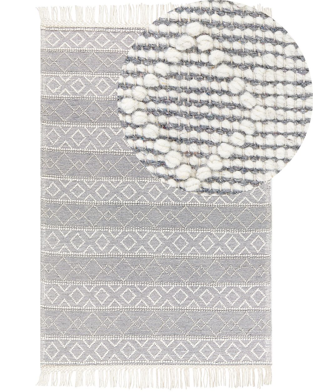 Tapis TONYA Gris 160 x 230 cm Laine