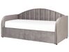 Sametová rozkládací postel 90 x 200 cm šedá EYBURIE_844410