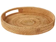 Zestaw 2 tac dekoracyjnych ADELSO Rattan Beżowy_894068