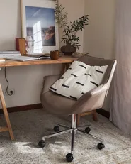 Desk Chair NEWDALE Faux Leather Light Brown_958280