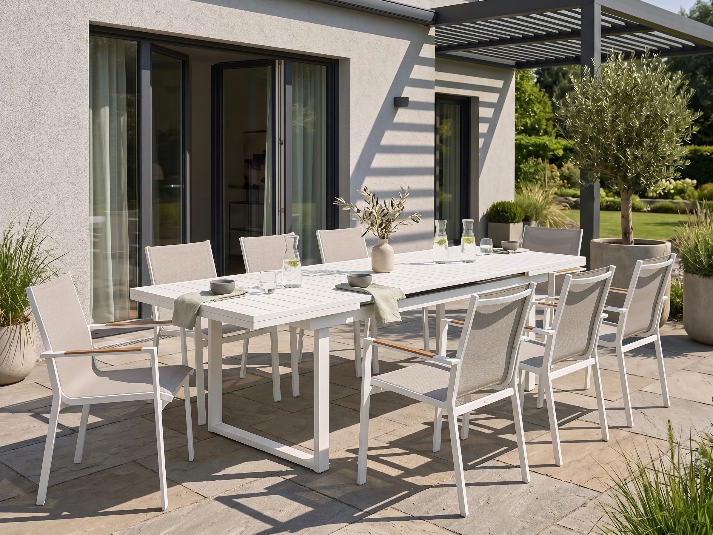 Garden Dining Set 8 Seater VALCANETTO/BUSSETO Metal Grey | Beliani.co.uk