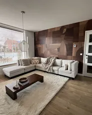 Modular Corner Sofa 5 Seater UNSTAD with Ottoman Fabric Light Beige Right Hand_976506