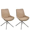 Set of 2 Dining Chairs HAILEY Faux Suede Beige