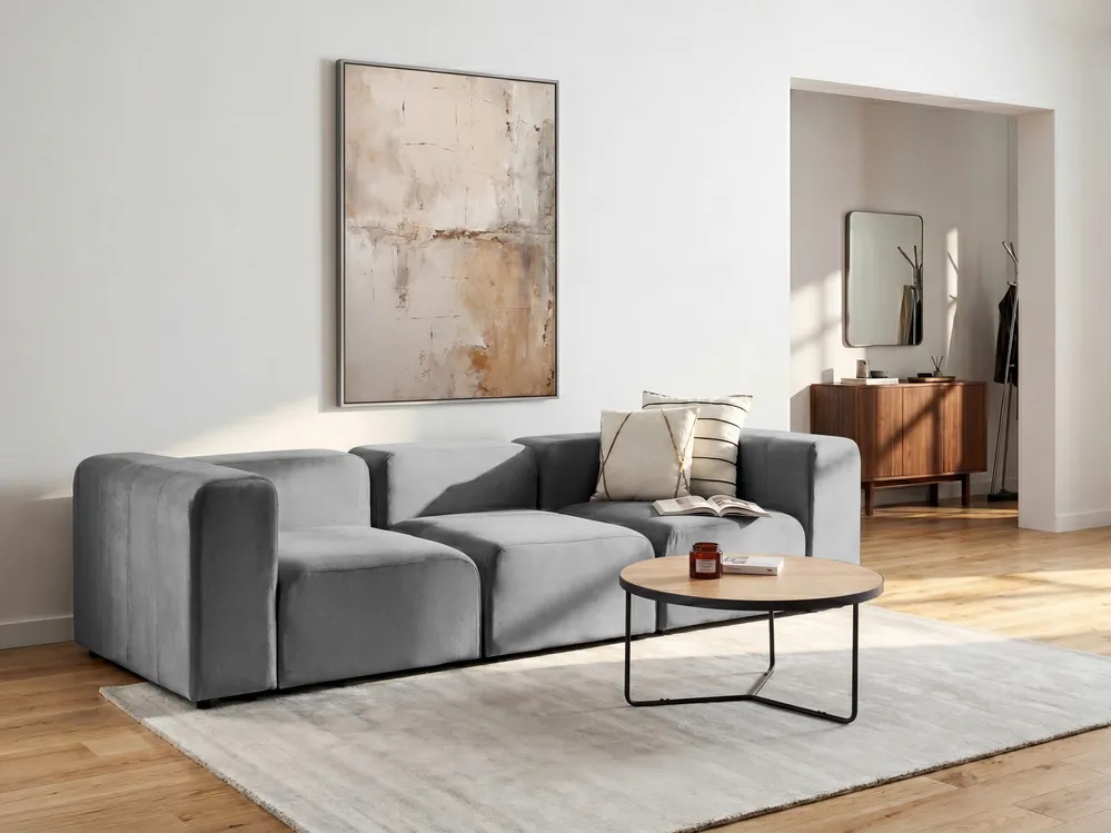 Sofa modułowa dla 3 osób FALSTERBO Welur Szary