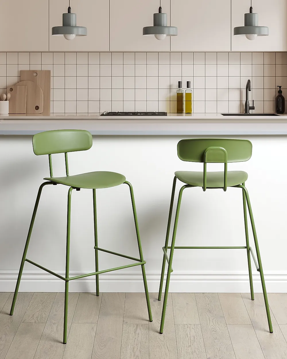 Conjunto de 2 sillas de bar SIBLEY Verde_1183829