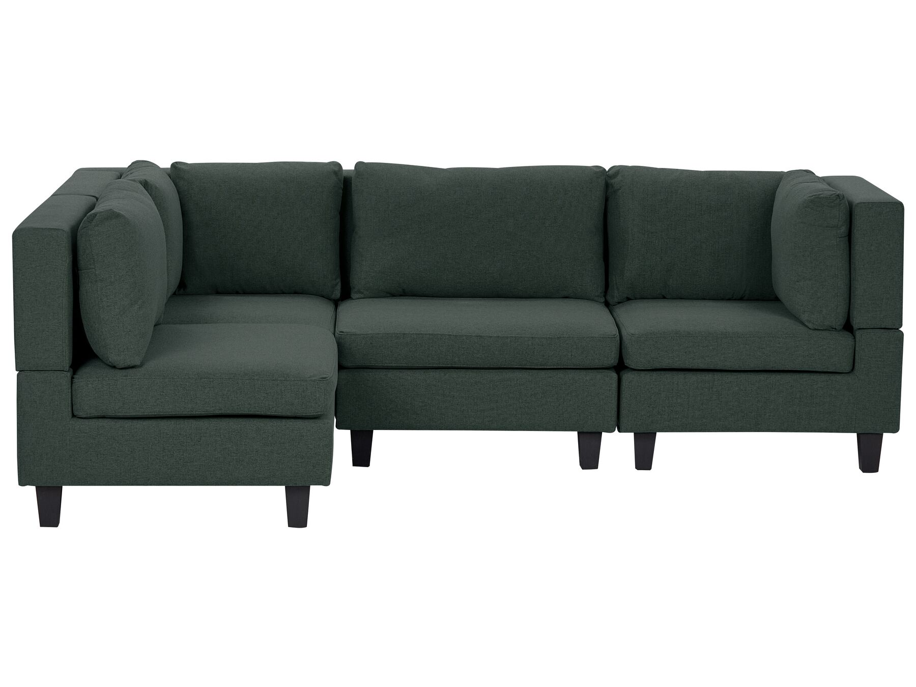 4 Seater Right Hand Modular Fabric Corner Sofa Dark Green UNSTAD_925435