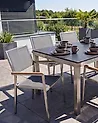 Set of 6 Garden Chairs GROSSETO Stainless Steel Grey