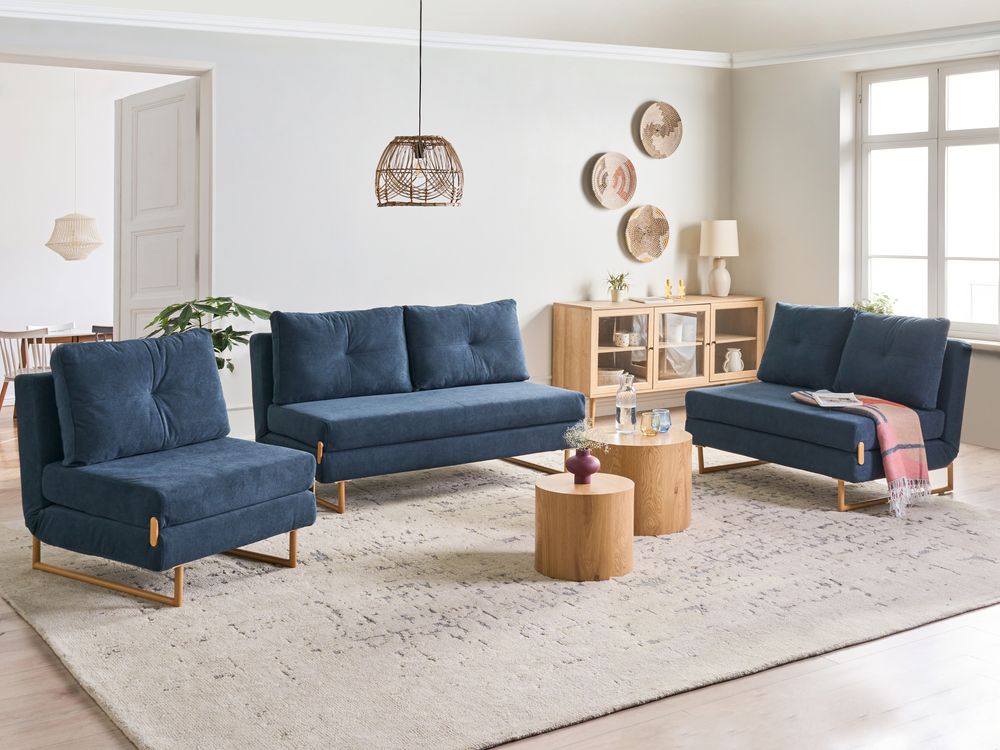 Set da salotto 6 posti JERSLEV Tessuto Blu