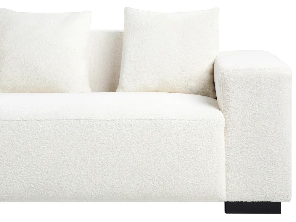 Corner Sofa 4 Seater LUNGO Boucle White Right Hand_962421