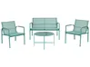 Garden Lounge Set with Table 4 Seater LEDRO Metal Green