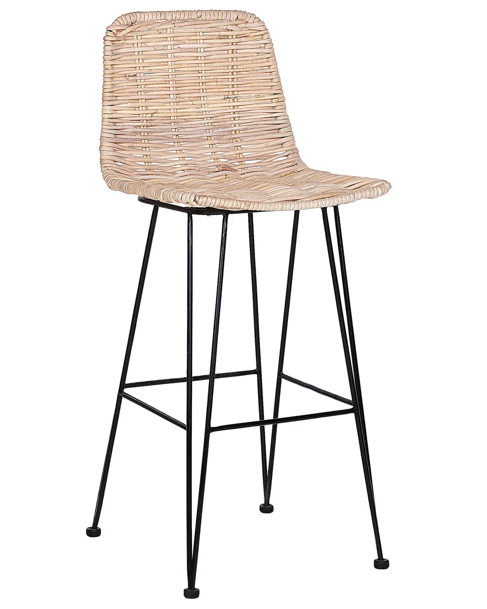 Set of 2 Bar Chairs CASSITA Rattan Natural_760420