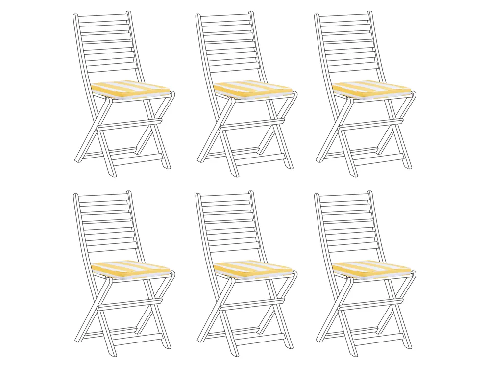 Set di 6 cuscini per sedie TOLVE 39 x 31 cm Giallo_991189
