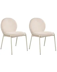 Set di 2 sedie ELLIE Bouclé Beige chiaro_1050151