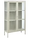 Witryna ze szklaną gablotą NASH 90 cm Metal Jasnobeżowy