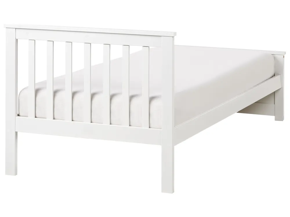 Bed Pine Wood OLENDON 90 x 200 cm (EU Single) White_954538