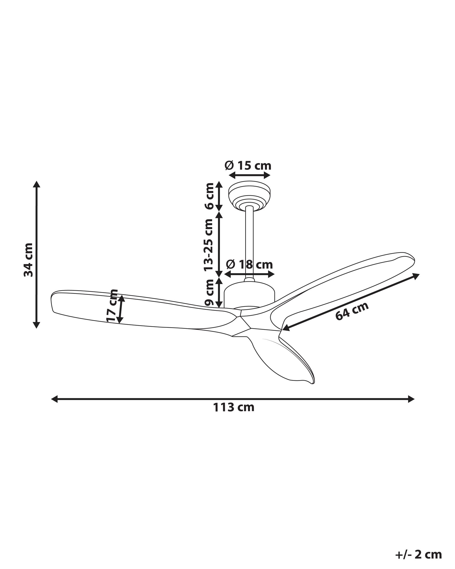 Ceiling Fan ARANI with Remote Light Brown_988681