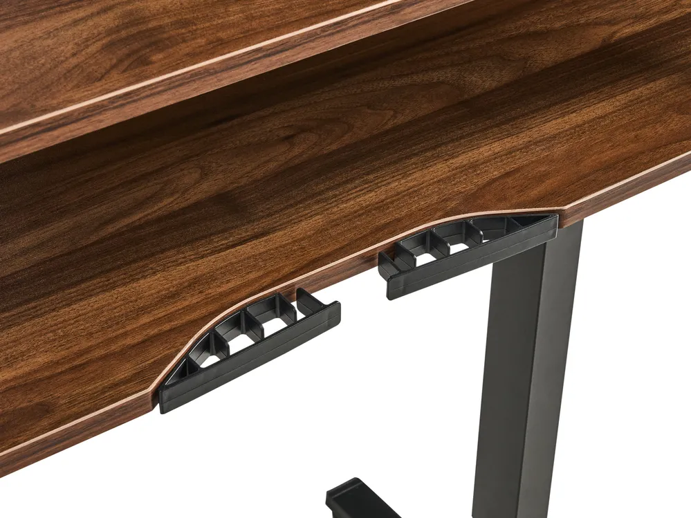 Electric Adjustable Standing Desk WILBANKS 120 cm 60 cm with USB Port Brown/ Black_1031162