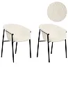 Conjunto de 2 sillas de comedor AMES Bouclé Blanco crema