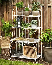 Shelving Unit PAVONA 94 cm 170 cm Metal Light Beige_1155623