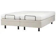 Adjustable Bed without Headboard Fabric DUKE II 160 x 200 cm (EU King Size) Light Beige_952209