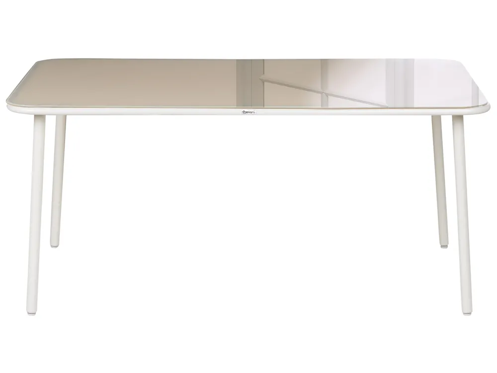 Garden Dining Table CARAVINO 160 cm 90 cm Metal Light Beige_1078191