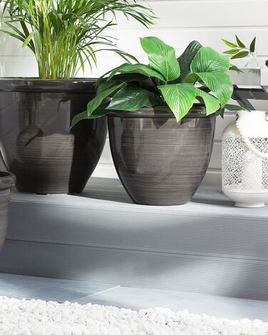Set of 2 Plant Pots ⌀ 40 cm Brown TESALIA