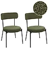Set of 2 Dining Chairs ALLISON Boucle Dark Green