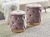 Pouf mit Stauraum Samtstoff taupe 2er Set PUEBLO_881662