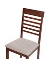 Set of 2 Wooden Dining Chairs Dark Wood and Taupe ORTLEY_926602