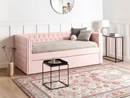 Trundle Bed Boucle GASSIN 90 x 200 cm (EU Single) Pastel Pink_951583