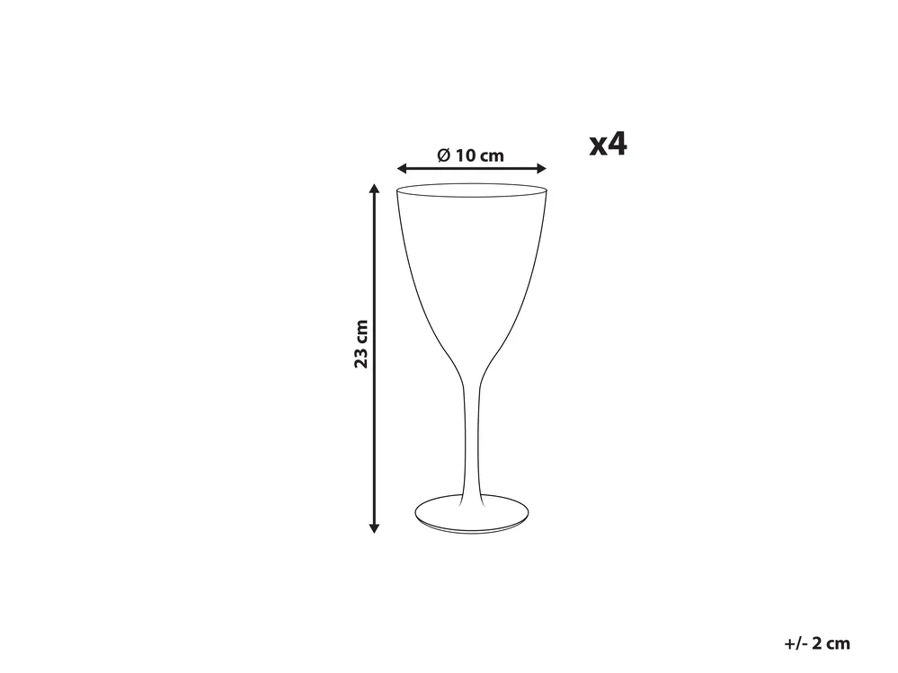 Set di 4 calici da vino TOPAZ 380 ml Trasparente_912958