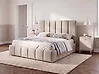 Cama con almacenaje VAUVERT Tela Gris pardo 140 x 200 cm