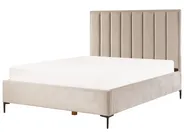 Bett mit Stauraum SEZANNE Samtstoff Taupe 160 x 200 cm_916830