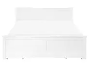 Bed with 4 Drawers SABRAN Pine Wood White 160 x 200 cm (EU King Size)_1061305