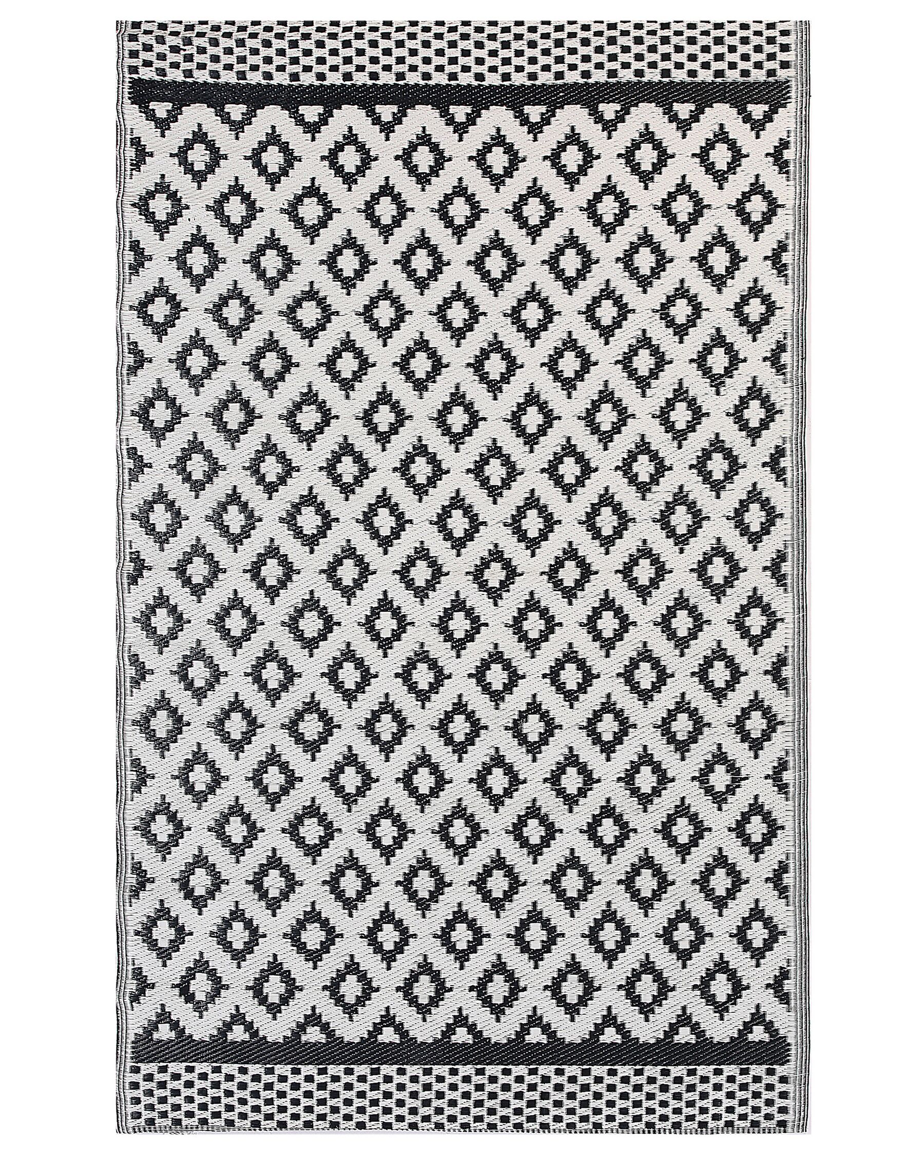 Tapis extérieur au motif géométrique noir 120 x 180 cm THANE_766322