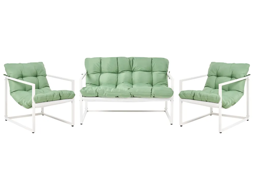 Garden Lounge Set with Table 4 Seater GARDA Metal Green_1021266