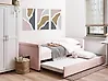 Trundle Bed Velvet LIBOURNE 90 x 200 cm (EU Single) Pastel Pink