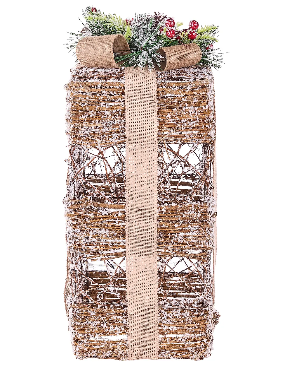 Conjunto de 3 decoraciones de Navidad LED NAKILLA 64/54/42 cm Regalos de Navidad Marrón_1179708