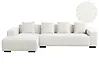 Corner Sofa LUNGO Boucle White Right Hand