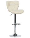 Set of 2 Faux Leather Swivel Bar Stool Beige VALETTA_868862