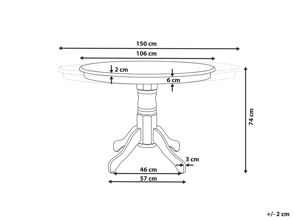 Extending Dining Table AKRON Black 106/150 cm 106 cm_927580