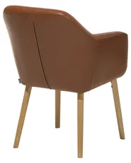 Dining Chair YORKVILLE Faux Leather Golden Brown_1075046