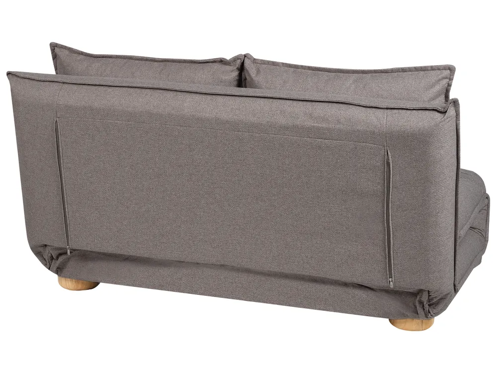 Divano letto 2 posti ABISKO Lino sintetico Grigio scuro_1030923