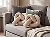 Set of 2 Decorative Cushions GLADIOLUS 172 x 14 cm Boucle Beige Solid