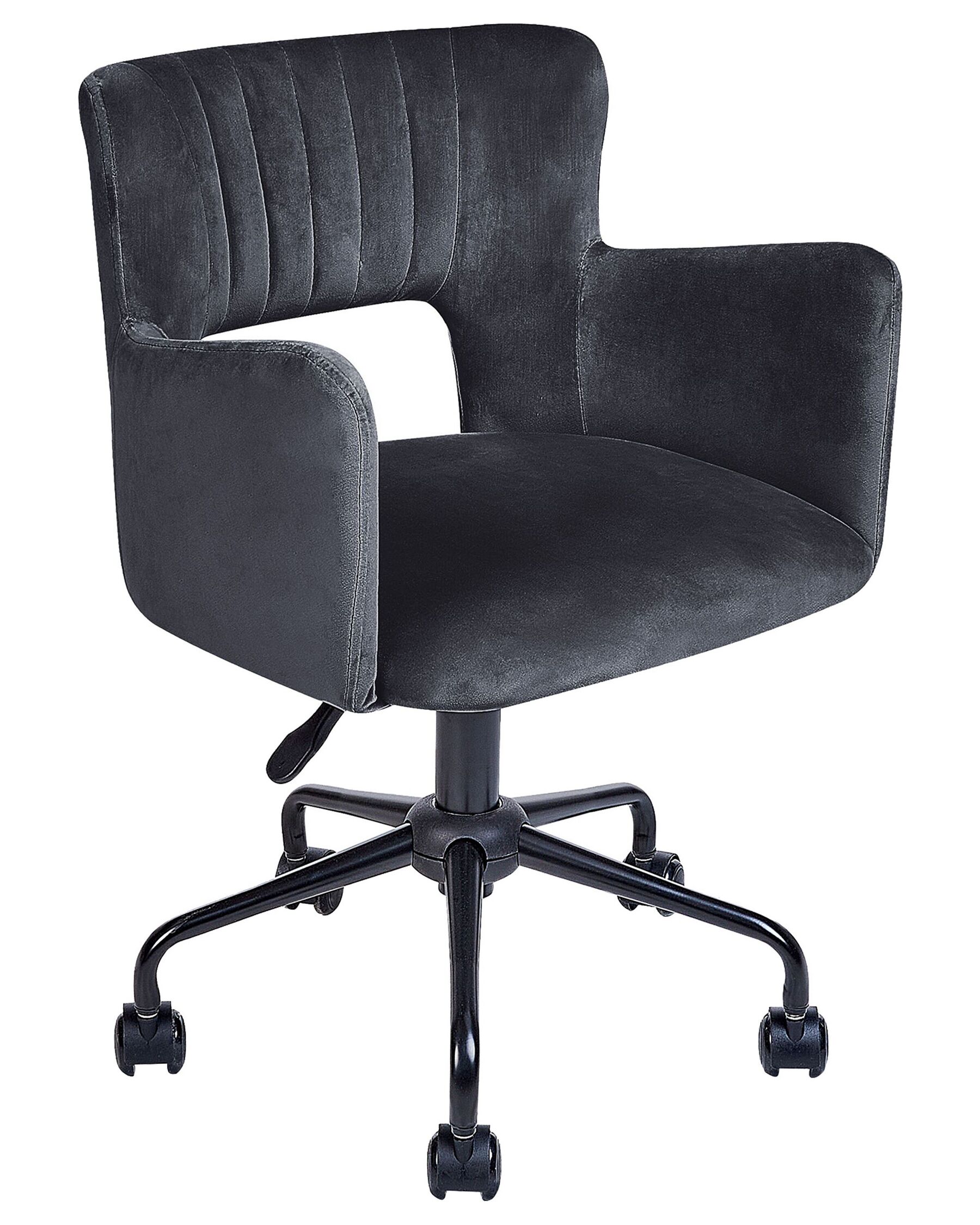 Sametová kancelářská židle černá SANILAC_855179
