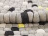 Tappeto lana grigio chiaro bianco giallo e nero ø 140 cm PENEK_780571