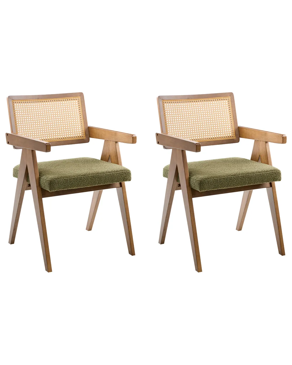 Set di 2 sedie da pranzo AVA Legno Marrone/Verde_1024305