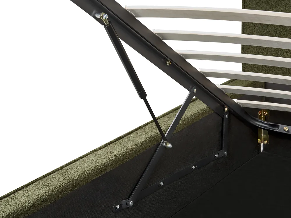 Ottoman Bed MOISSAC Boucle Dark Green 160 x 200 cm (EU King Size)_928939