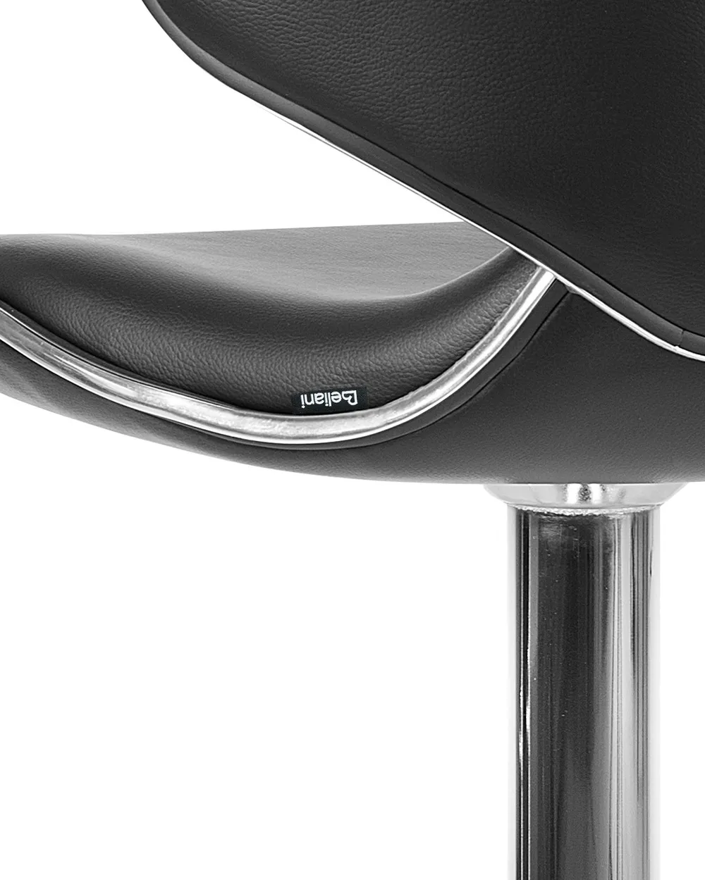 Set of 2 Bar Chairs CONWAY Swivel Faux Leather Black_1014085