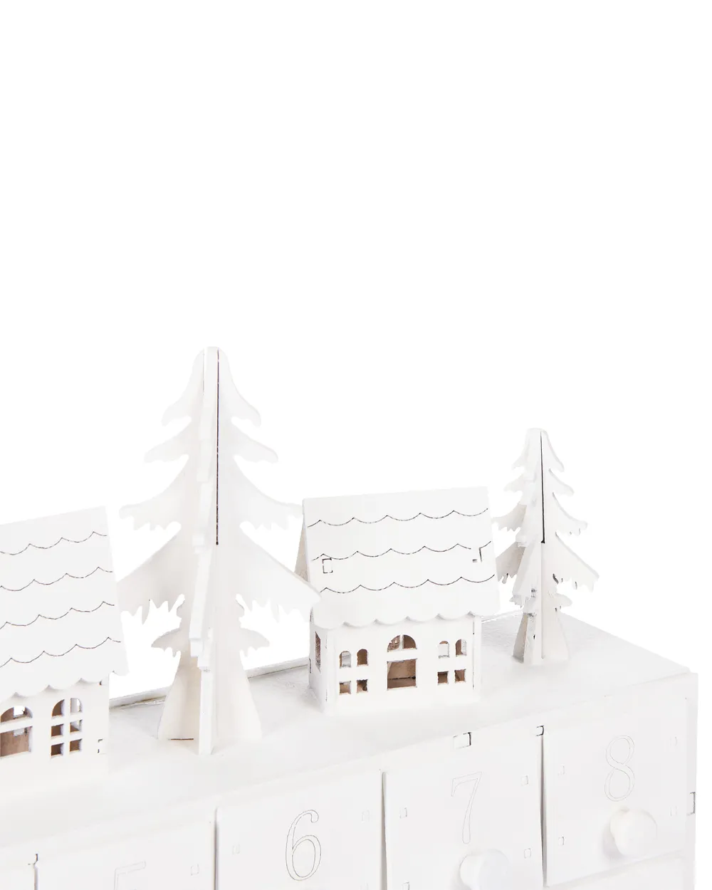Christmas Decoration LED MUONIO 24 cm Advent Calendar White_939710